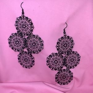 SoHo Filigree Lace Mandala Chandelier Earrings New